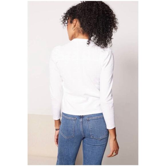 Nation LTD Juniper Femme Collarless Snap Tee Optic White, Sz XS - Picture 9 of 15